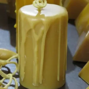 Vela Artesanal de Cera de Abejas Natural – Ambiente Cálido y Relajante